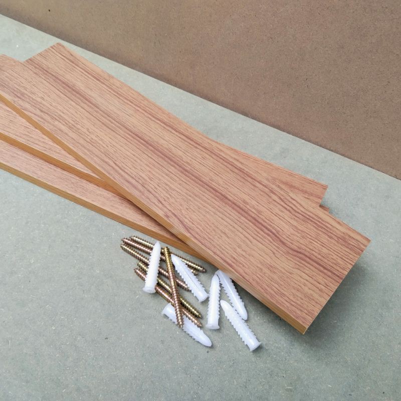 Bộ 3 thanh kệ gỗ treo tường nhỏ gọn 50x12cm, phụ kiện