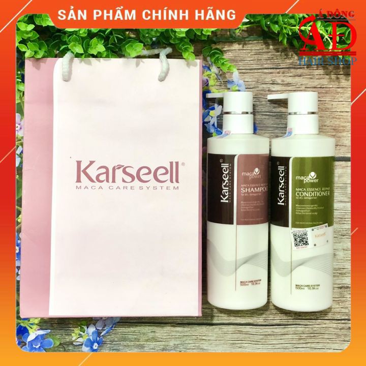 [+Tặng mũ trùm][Chính hãng] Bộ dầu Gội xả Karseell Collagen phục hồi mềm mượt sạch gàu chống rụng tóc 500/800ml