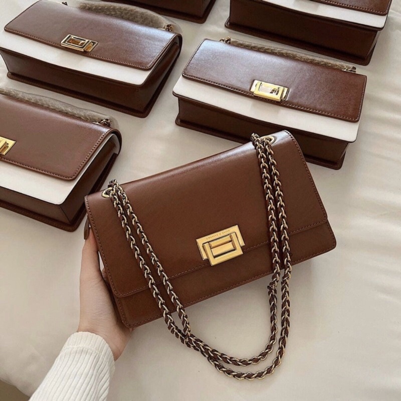 Túi CNKa khoá vuông size 22 cm hàng chuẩn xuất dư bản đẹp