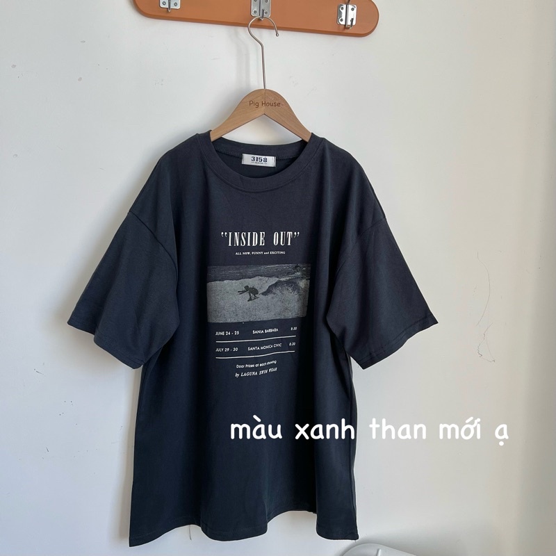 Áo phông nữ 3158 inside out chất dày from rộng oversize ( Ảnh chụp thật )