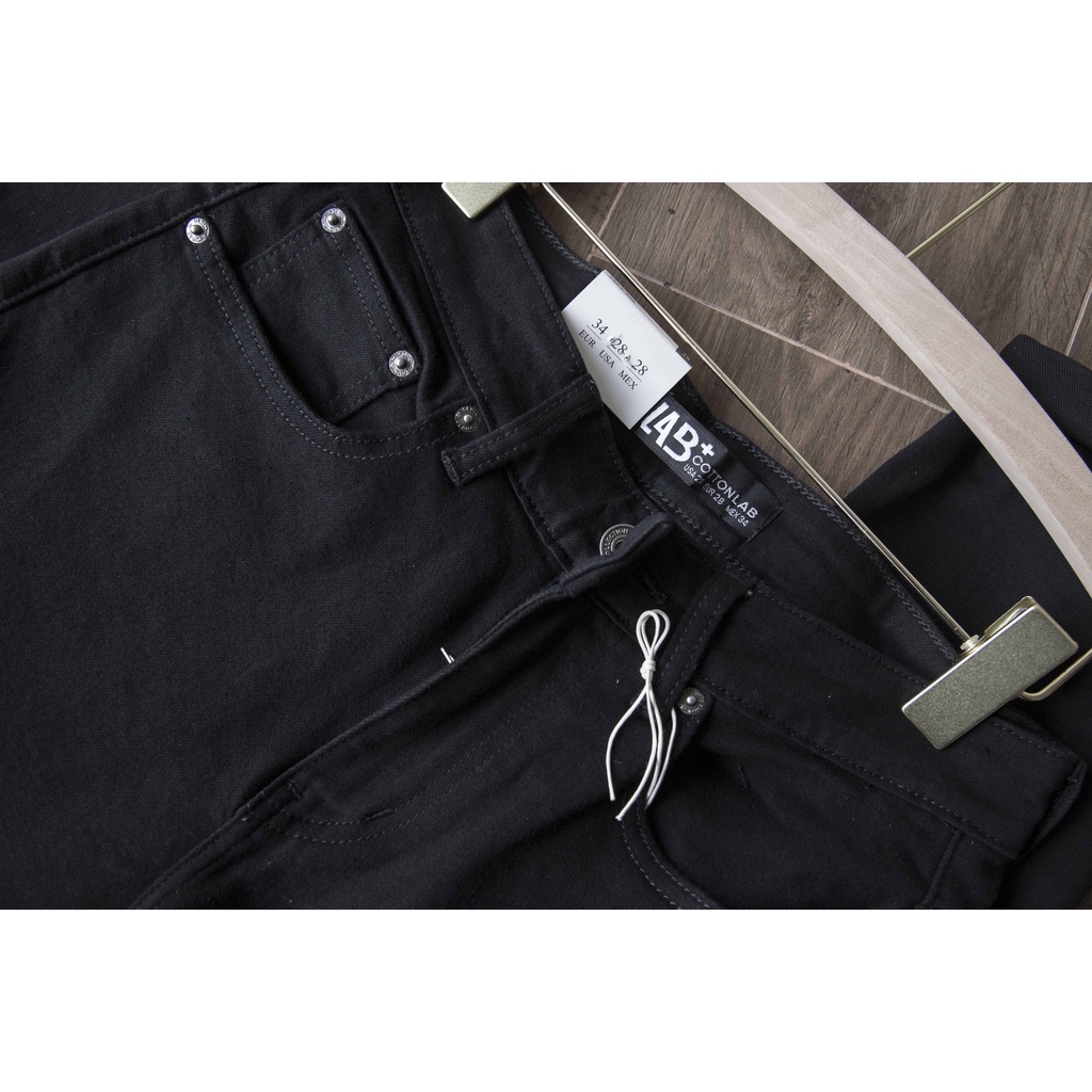 Quần jean nam màu đen, quần bò nam vải denim form slimfit cao cấp không phai màu chất co dãn