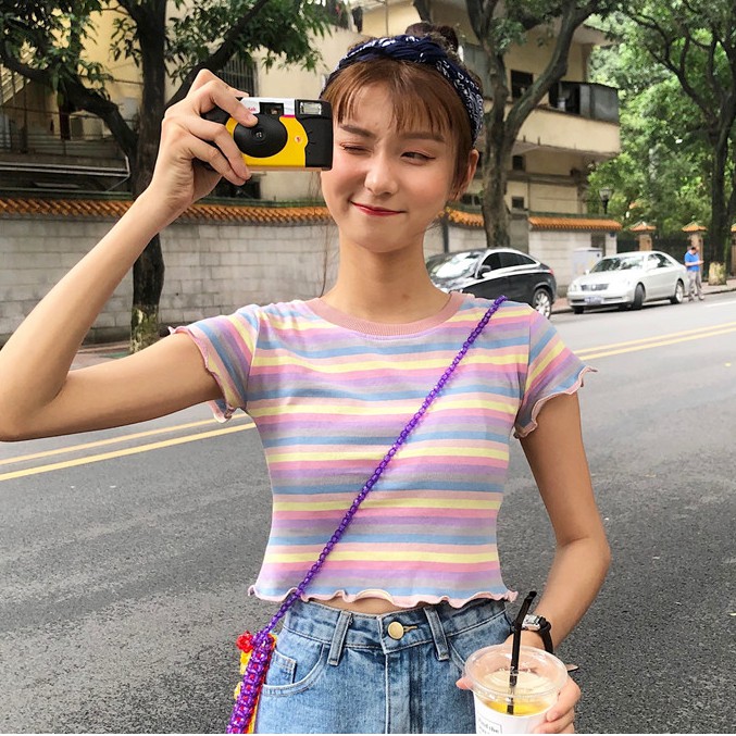 [Hàng có sẵn]Áo croptop len Ulzzang Quảng Châu ALC17