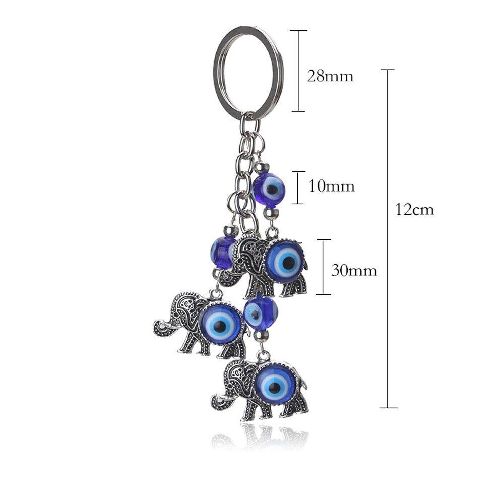 LANFY Móc Khóa Hình Mắt Quỷ Đính Đá Pha Lê Màu Xanh Dương Phối Tua Rua May Mắn