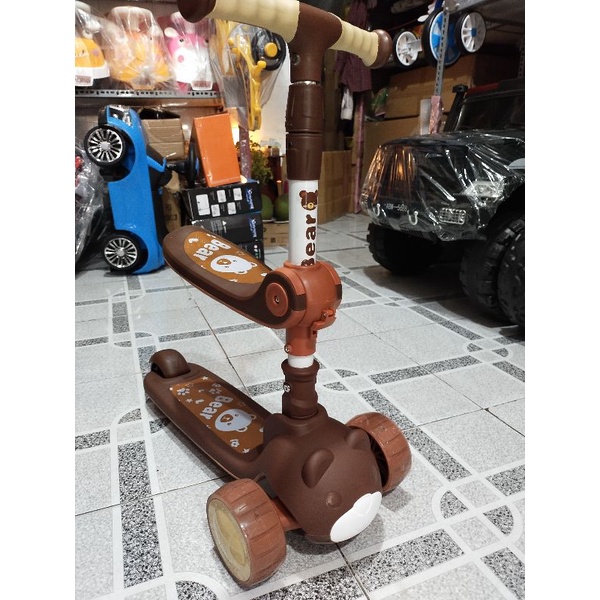 Xe Scooter trượt chòi và trượt 2in1 gấu Bear xinh xắn
