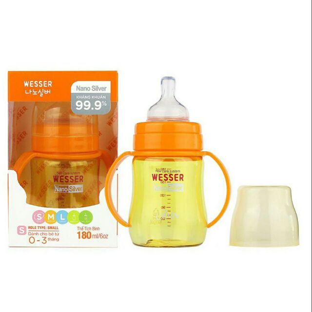 Bình sữa Wesser cổ rộng 180ml
