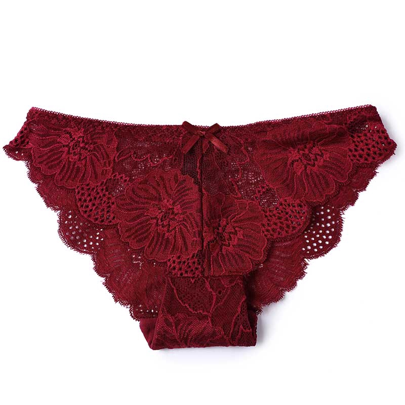 Quần lót ren lưng thấp đính nơ thoải mái quyến rũ cho nữ kích thước S-XL | BigBuy360 - bigbuy360.vn