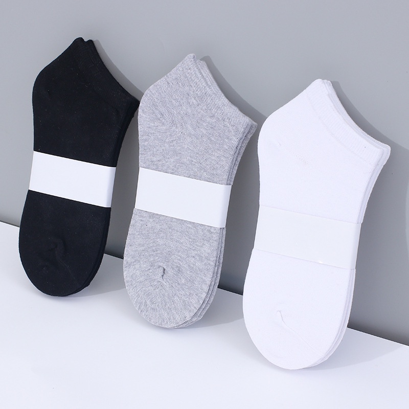 Vớ Thuyền Mỏng Cổ Thấp Màu Trắng Đen Xám Thời Trang Cho Nam Faruiline FARU046