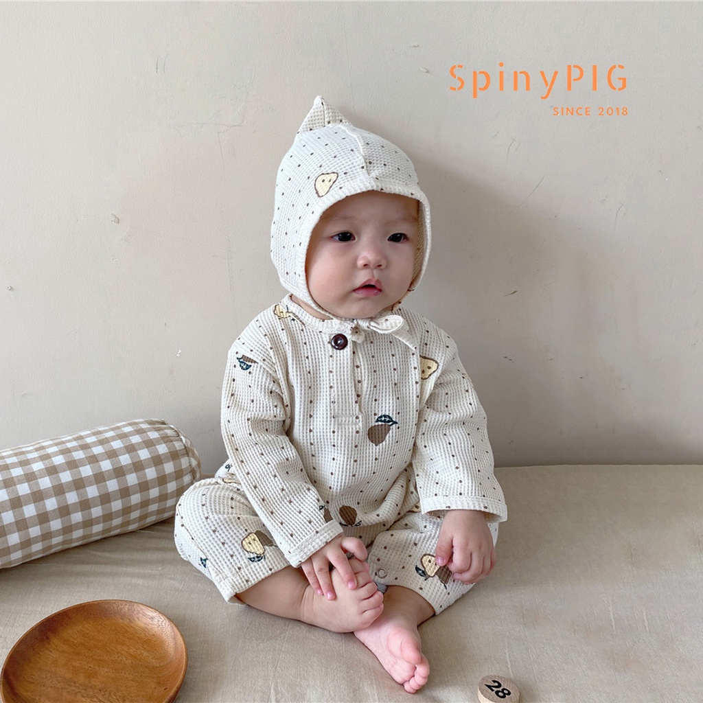 Set body kèm mũ cho bé 0-2 tuổi style Hàn Quốc cotton dệt kim cực đẹp