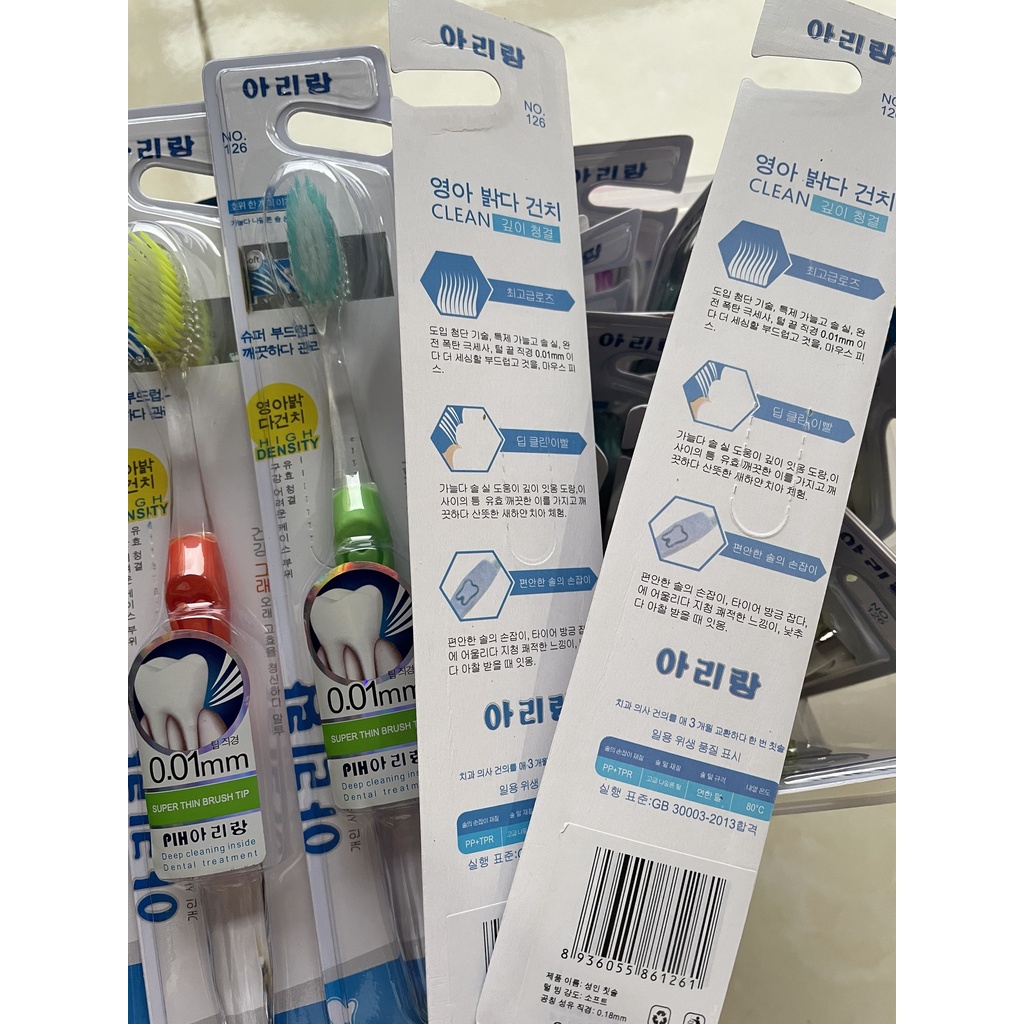Combo 10 bàn chải đánh răng Hàn Quốc lông siều mềm #126