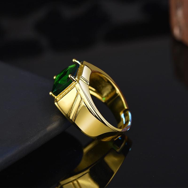 Nhẫn nam nữ tròn Merin Accessories màu bạc thời trang chất Titan đẹp đơn giản không gỉ - Nhẫn Golden Green