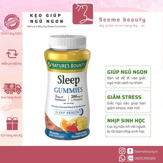 [HÀNG MỸ] Kẹo Dẻo Nature’s Bounty Sleep Gummies 3mg Melatonin Hỗ Trợ Giấc Ngủ 60 viên [SeeMe beauty]