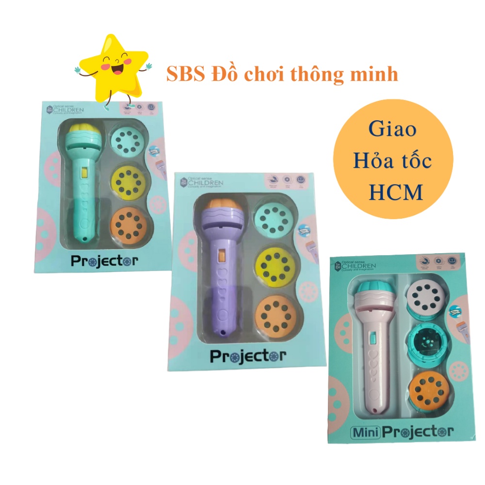 Đèn pin chiếu 80 hình ảnh động vật siêu nhân hoạt hình học trực quan sinh động cho bé