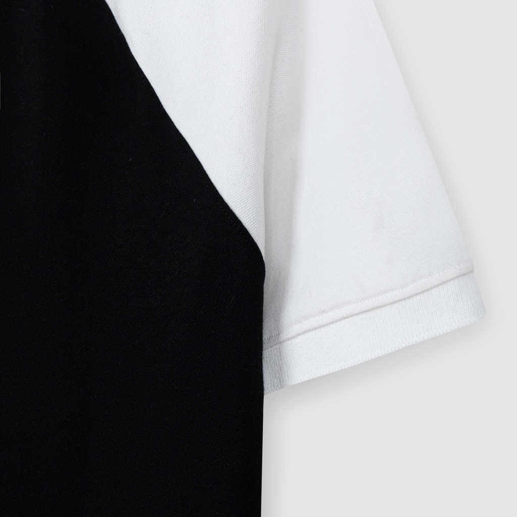 Áo thun POLO nam SEELU vải cá sấu Cotton, chống nhăn, thoáng mát - đen trắng