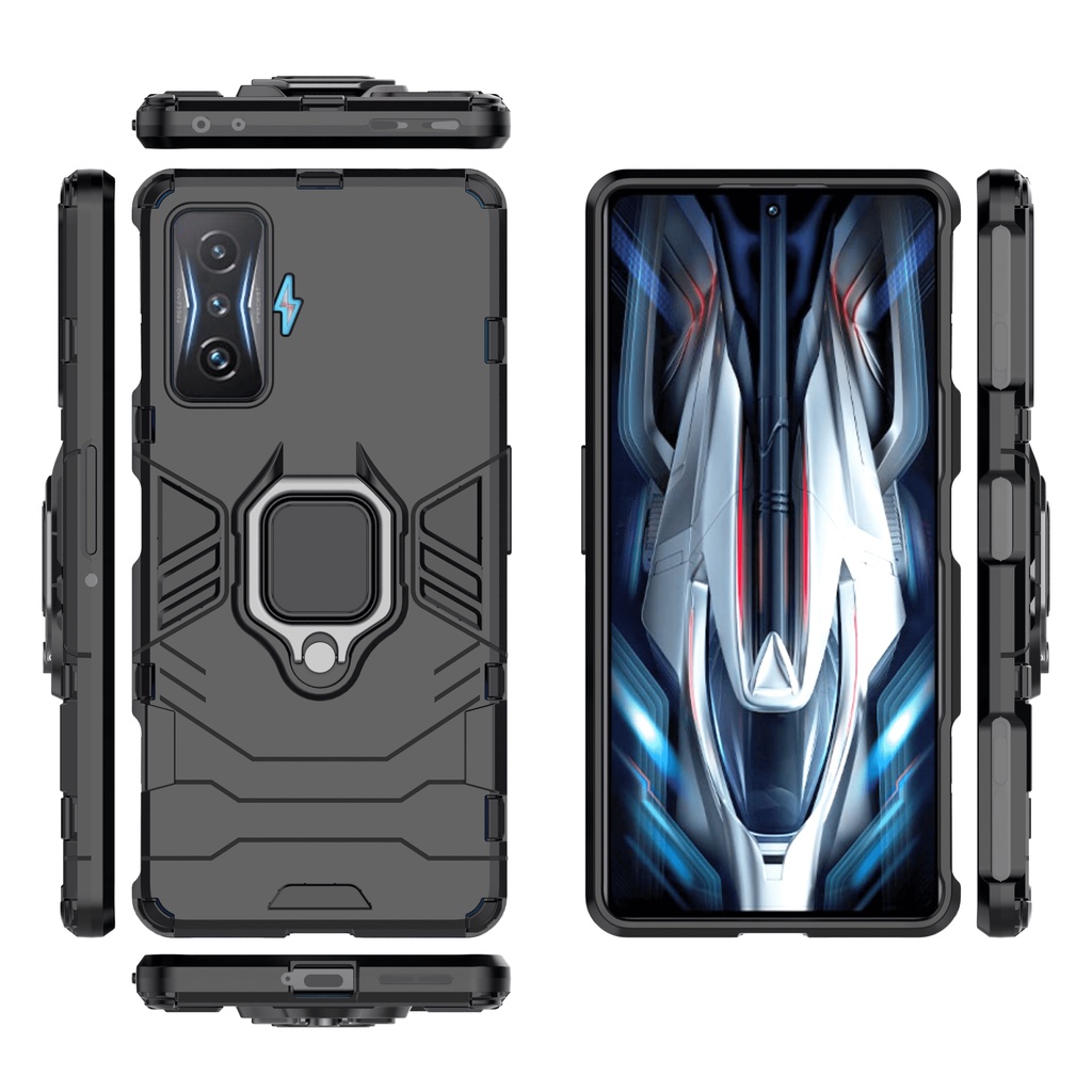 Ốp lưng Poco F4 GT / Redmi K50 Gaming Iron Man Iring chống sốc giá đỡ mặt lưng xem phim