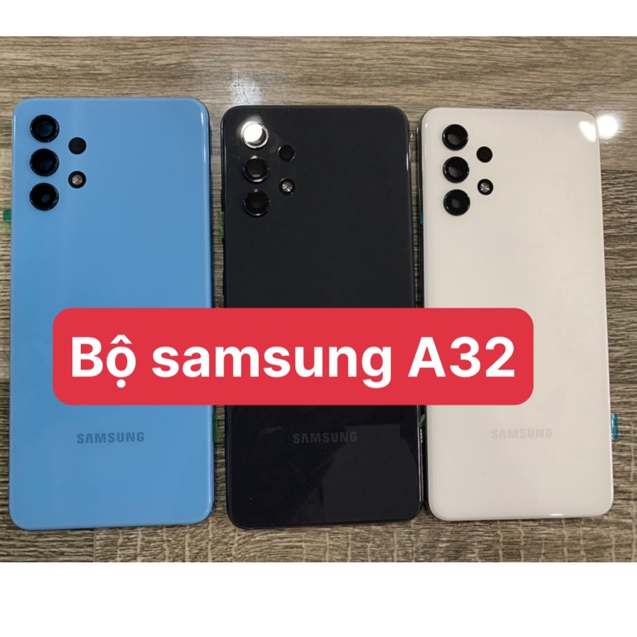 Bộ vỏ điện thoại zin hãng samsung A32 - 4G . gồm lưng, sườn, phím bấm, kính camera
