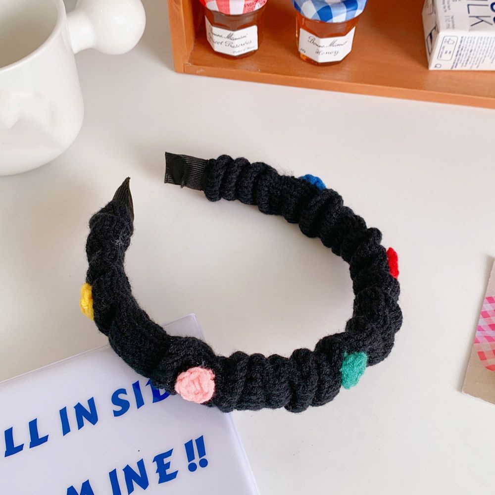 Băng đô vải len dệt kim màu kẹo đơn giản phong cách Hàn Quốc dễ thương cho nữ