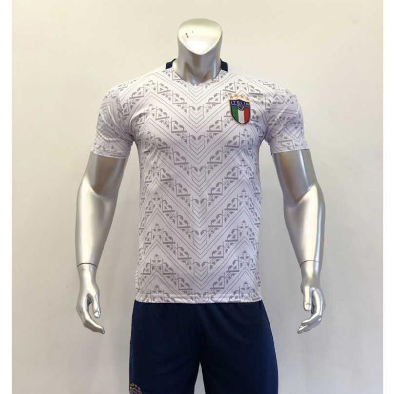 Bộ Quần Áo Bóng Đá Đội Tuyển Ý 2019-2020 màu trắng chất đẹp thoáng mát - Áo đá banh Ý