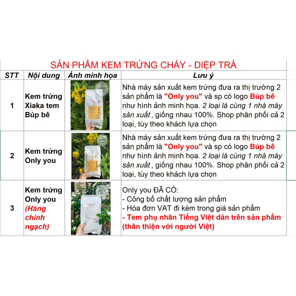 Bột Kem Trứng Xiaka Đài Loan 1kg