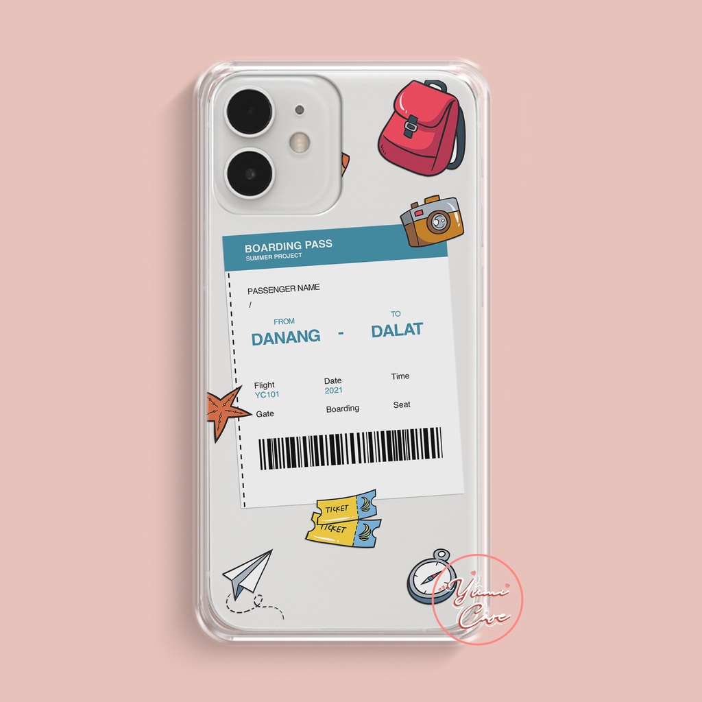 [CHAT SHOP CHỐT MẪU TRƯỚC KHI ĐẶT Ạ]  Ốp lưng điện thoại Flight Ticket cho tất cả dòng điện thoại vé máy bay Yumi Case