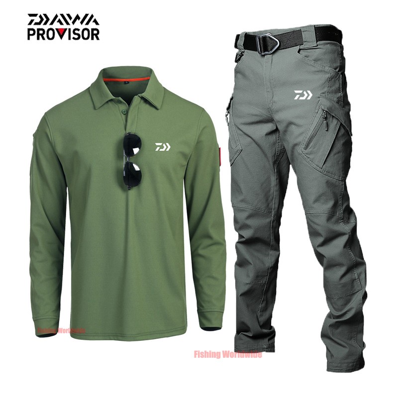 2022 Áo DAIWA Câu Cá Nhiều Túi Chống Thấm Nước Bền Bỉ Phong Cách Quân Đội Cho Nam Cỡ 4XL