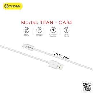 Cáp Sạc Nhanh 2.4A 2m Chân Micro TITAN - CA34