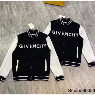 Áo khoác,bomber GYVENCHY logo thêu ngực tay da cực chất