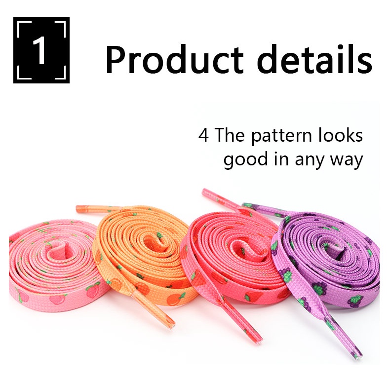 1 Cặp Dây Cột Giày Thể Thao Họa Tiết Trái Cây Dễ Thương