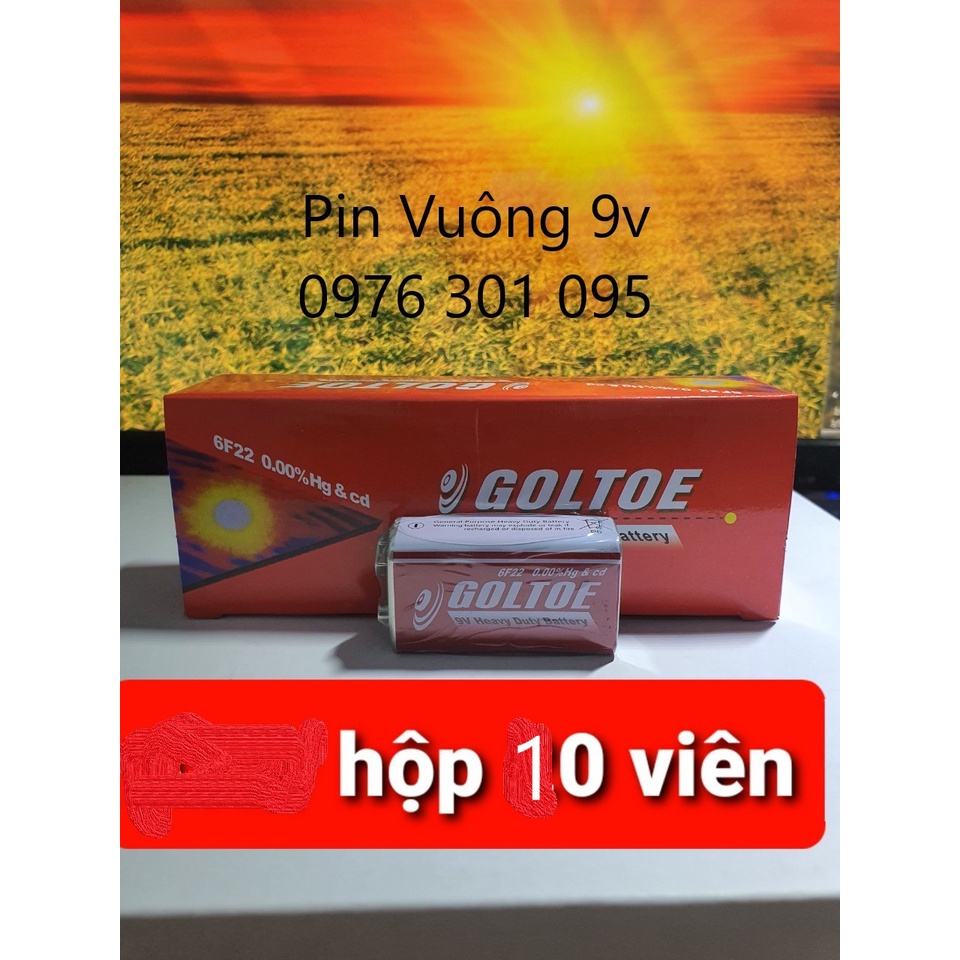 [Hộp 10 Viên] PIN VUÔNG 9V GOLTOE THÔNG DỤNG