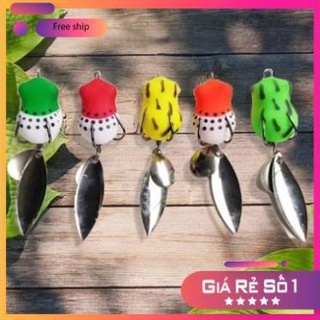 Mồi nhái hơi câu 2 thìa lure cá lóc, mồi câu cá lóc super thunder, đồ câu lure
