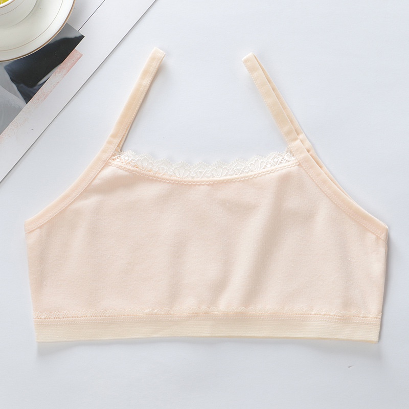 Áo Ngực Không Tay Viền Ren Thoáng Khí Dành Cho Bé Gái 6-12 Tuổi