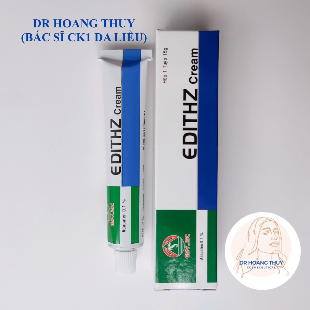 ✅[Chính Hãng] Edithz Cream GSV 15g - Adapalen 0.1% - Giảm Mụn Trứng Cá, Ẩn, Đầu Đen, Viêm