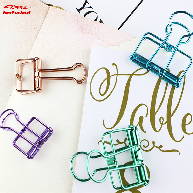 HW Set 8 Kẹp Giấy Bằng Kim Loại Có 3 Kích Cỡ Khác Nhau