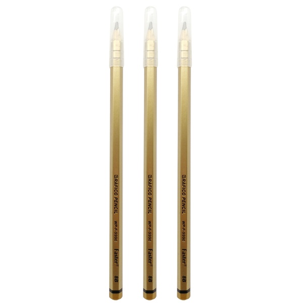 Vỉ 3 Bút Chì Gỗ Grafico 8B - Faster WP-VP-99908B-3