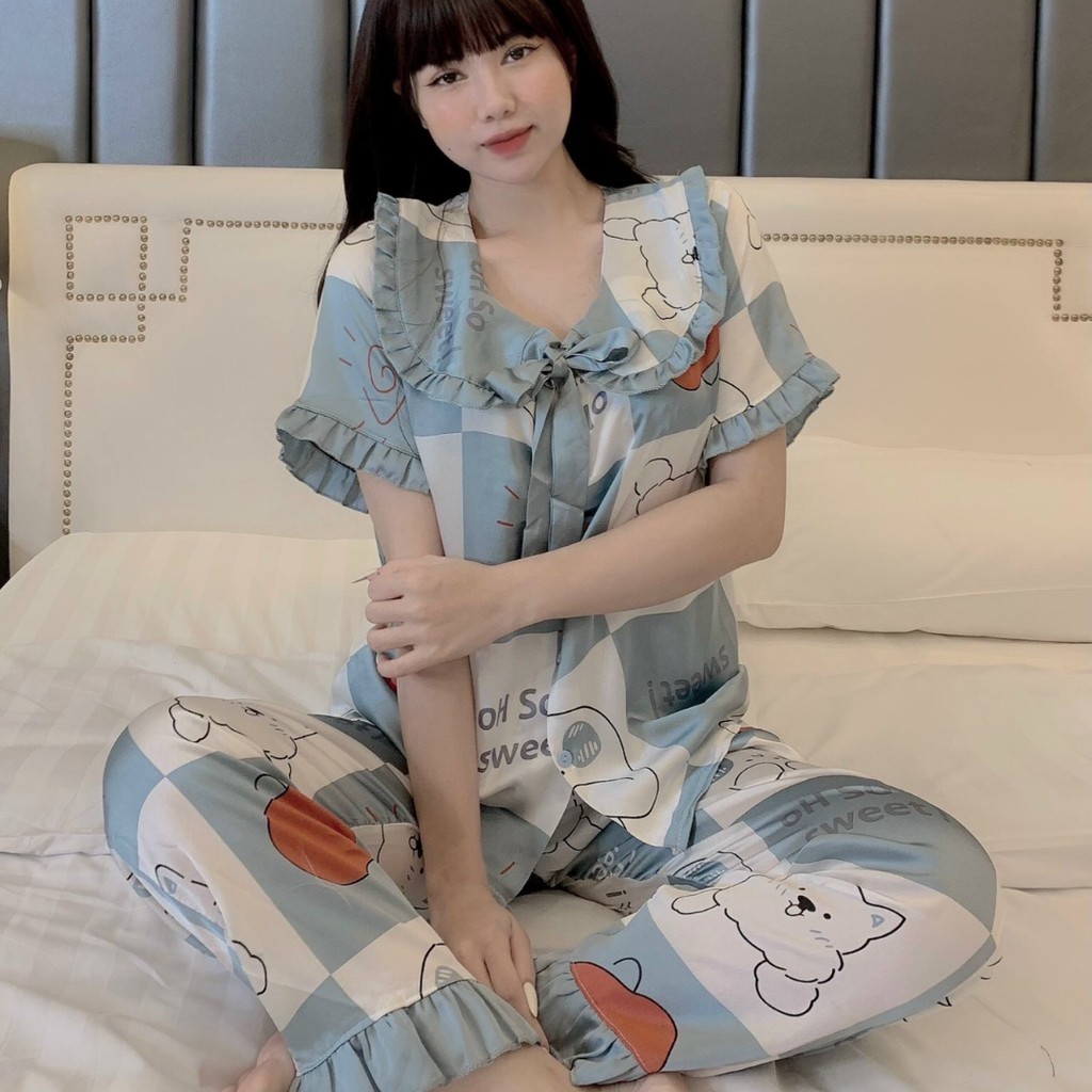 Pijama Bèo Nơ Hoạ Tiết Mát Lịm [HÀNG SIÊU ĐẸP]