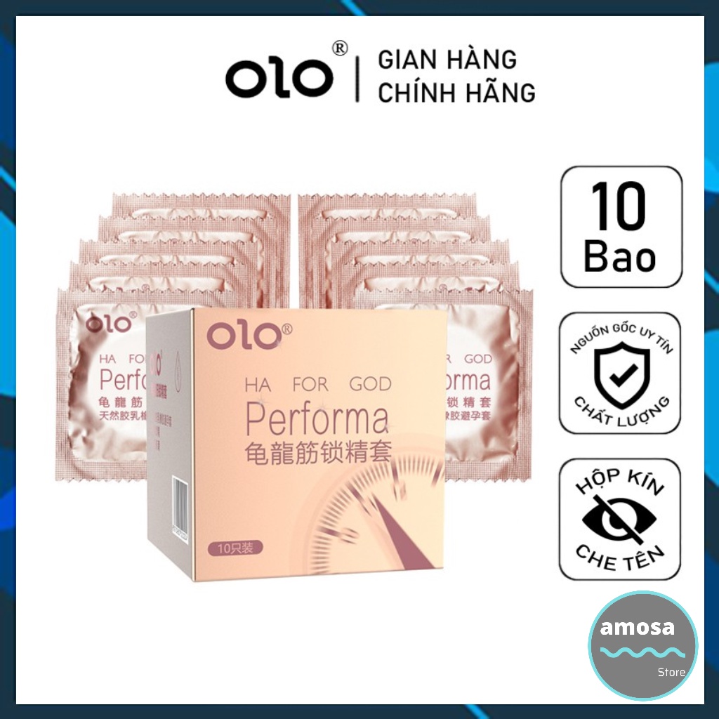 Bao cao su OLO Perfoma chống xuất tinh sớm có gai siêu mỏng kéo dài thời gian 10 bcs AMOSA