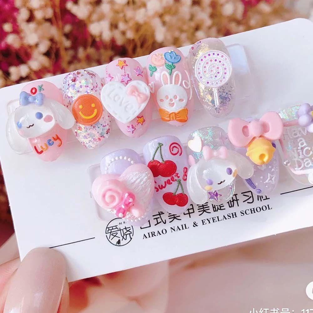 Phụ Kiện Trang Trí Móng Tay Nghệ Thuật Bằng Nhựa Resin Hình Chú Cún Hoạt Hình Nhật Bản Dễ Thương