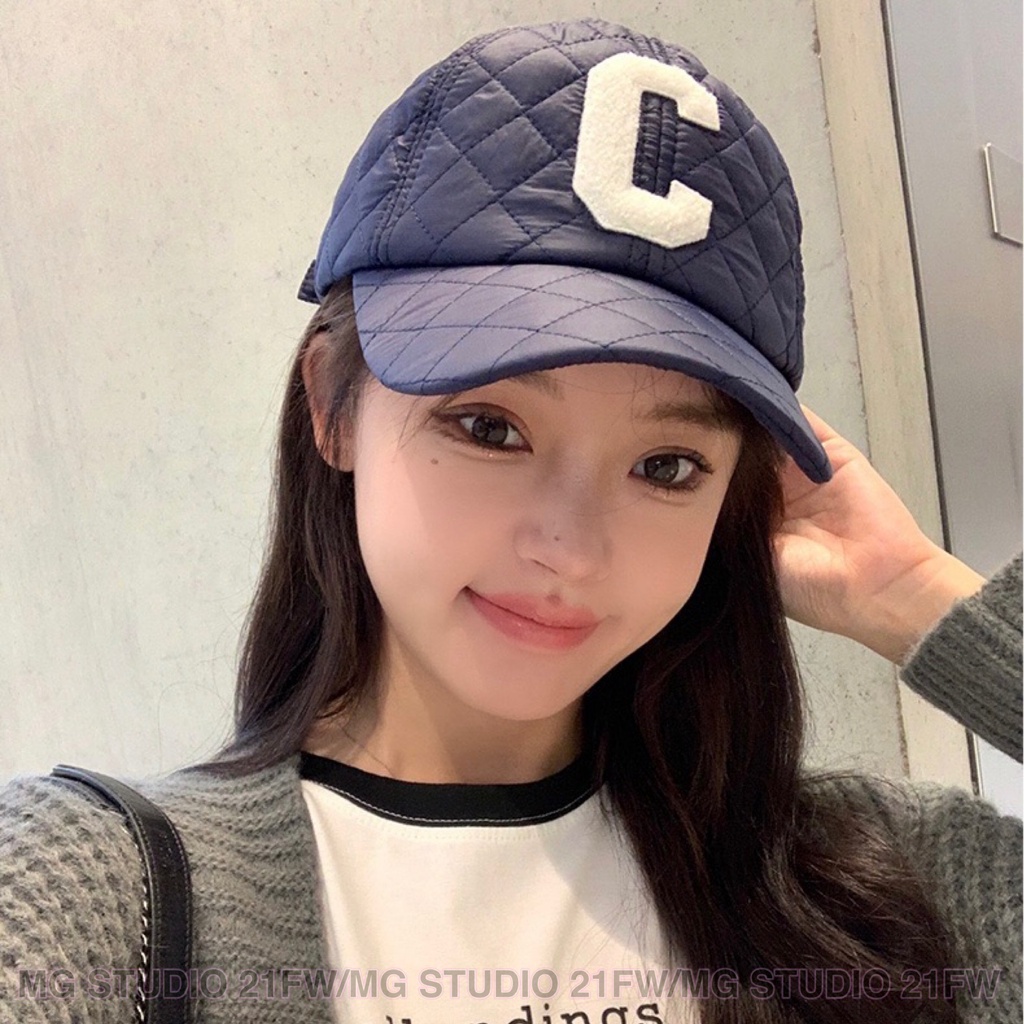 Nón kết MG STUDIO họa tiết thêu chữ C hỗ trợ giữ ấm áp có 4 màu sắc tuỳ chọn