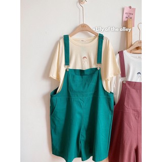 Quần short yếm túi ngực oversize