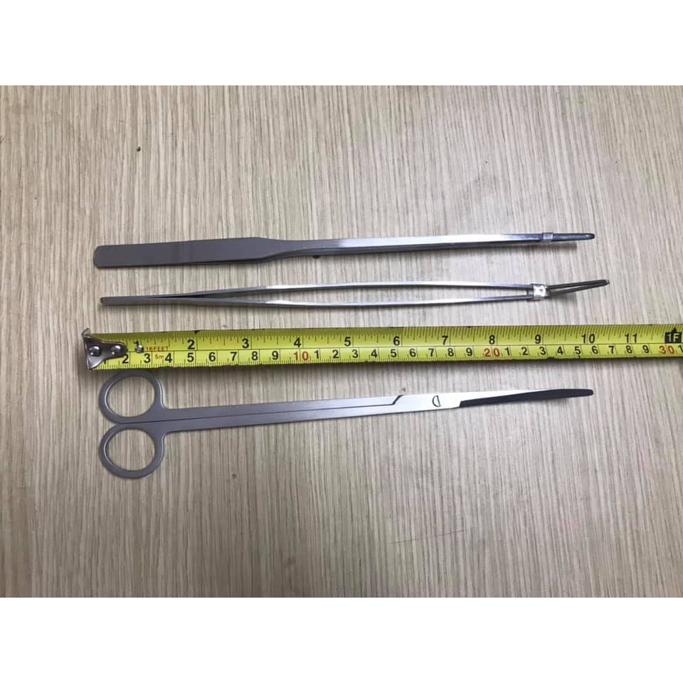 Bộ dụng cụ trông cây thủy sinh( Kéo mũi cong + Nhíp thẳng + Nhíp Cong)