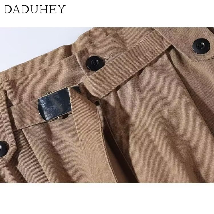 DaDuHey Available Japanese-Style Retro Solid Color Wide-Leg Overalls Men's Fashion Brand Loose Street All-Matching Straight Casual Pants