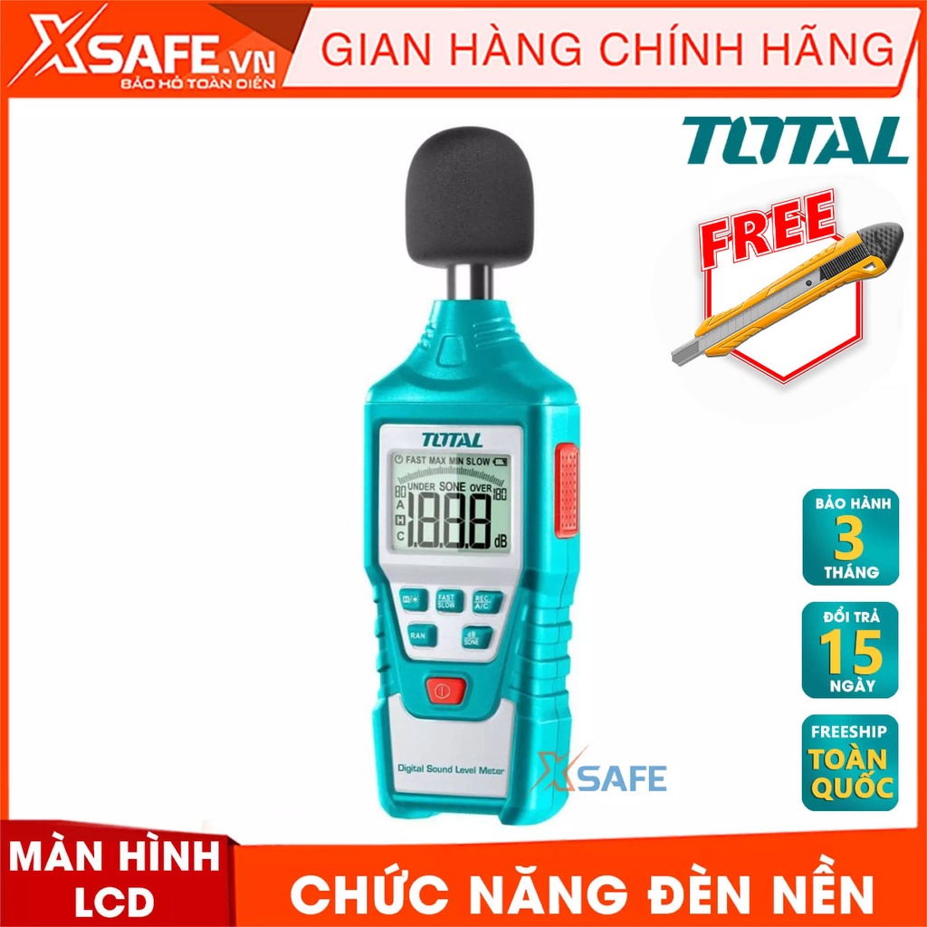 Máy đo độ ồn kỹ thuật số TOTAL TETSL01 màn hình LCD Thiết bị đo độ ồn kỹ thuật số cầm tay phạm vi đo từ 30-130dB