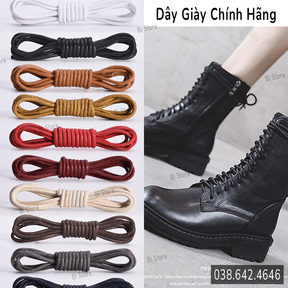 [𝗕𝗮̉𝗻𝗴 𝟭𝟭 𝗺𝗮̀𝘂 - 𝟭𝟲𝟬𝗰𝗺] Dây sáp (dây giày tây) dài 1m6 dành cho giày da, Dr. Martens, boots,... cao cổ [𝗕𝗮́𝗻 𝘁𝗵𝗲𝗼 𝗰𝗮̣̆𝗽]