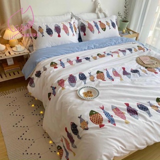 Sales chính hãng- bộ chăn ga gối cotton poly hàn quốc đàn cá trẻ em - bst chăn ga gối poly