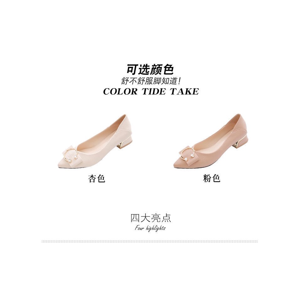 Giày gót thấp thời trang mùa xuân dành cho nữ 2021
