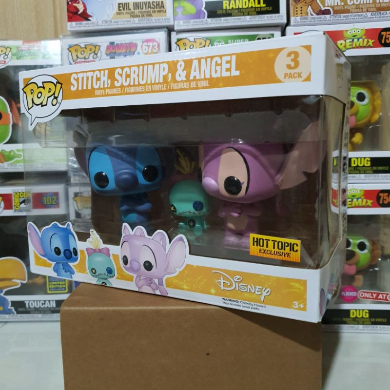 Đồ chơi mô hình funko pop Stitch, Scrump &amp; Angel (3 Pack) - Lilo and Stitch