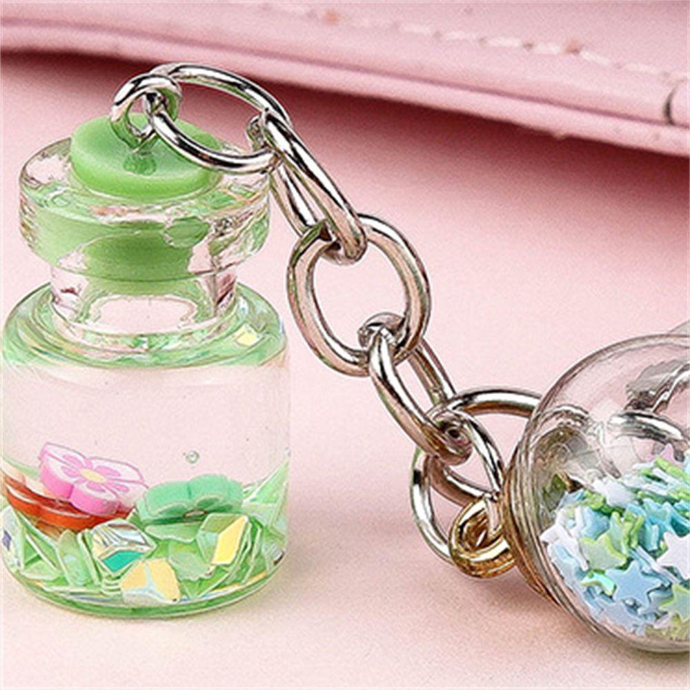 [COD] Móc Khóa Hoa / Chai Nước Cát Chảy Trang Trí Nội Thất Ba Lô Dễ Thương