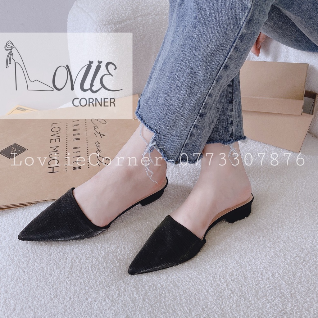 SỤC NỮ NHỌN LOVIIECORNER THỜI TRANG - GUỐC CAO GÓT SỤC MŨI NHỌN DA GÂN SIÊU MỀM D201147