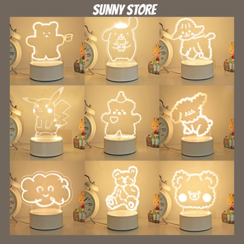 Đèn 3D trang trí dễ thương thích hợp DECOR bàn làm việc, bàn học SUNNYSTORE