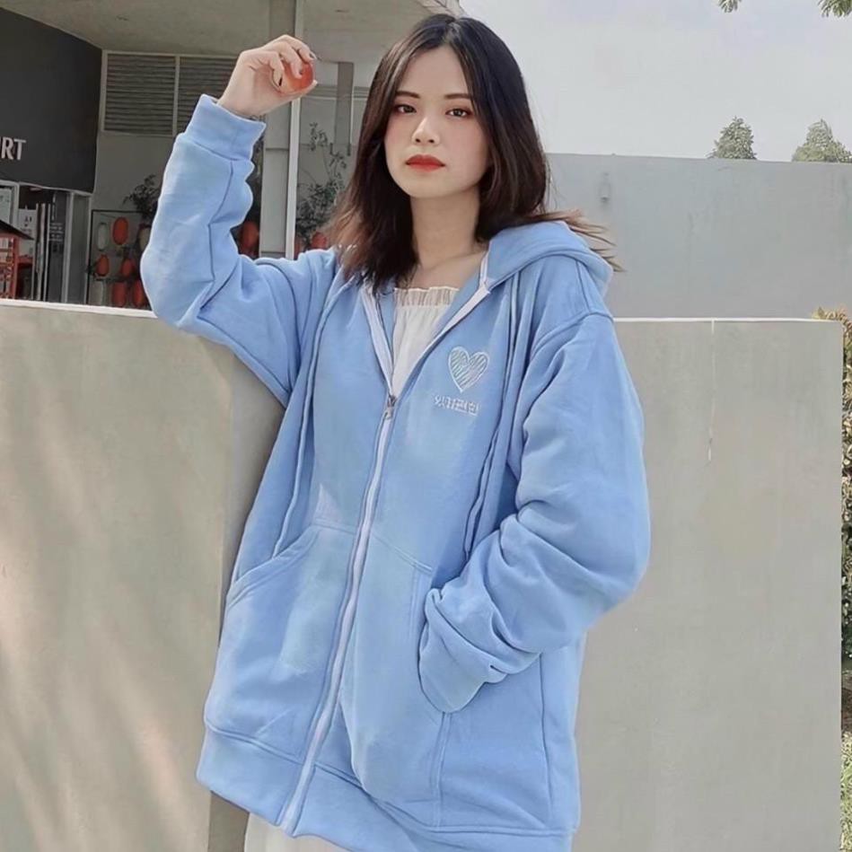 Áo khoác hoodie chống nắng dành cho nam nữ Thuê Trái Tim, Nỉ ngoại form rộng Có Dây Kéo unisex ulzzang XUKA SHOP | BigBuy360 - bigbuy360.vn