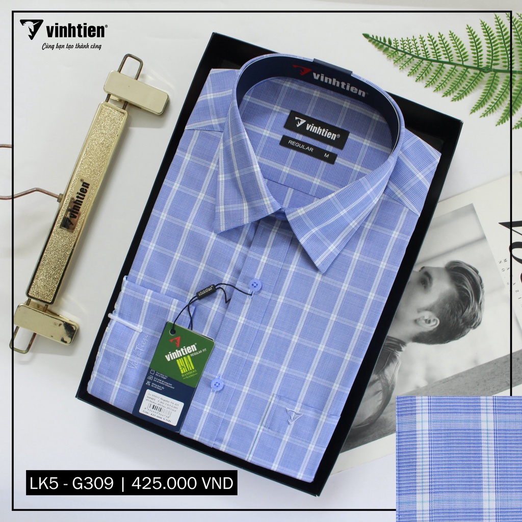 Áo Sơ Mi Dài Tay Caro Vải Bamboo Form Regular Vĩnh Tiến 425 | BigBuy360 - bigbuy360.vn